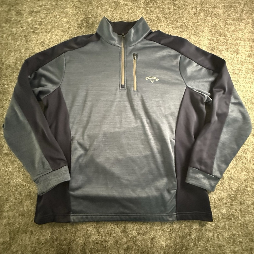 Callaway Golf 1/4 Zip Pullover Mens Large Blue Stretch Performance Jacket